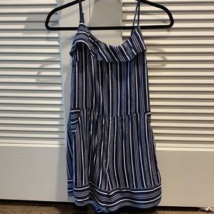 LOFT navy and white striped romper size 4